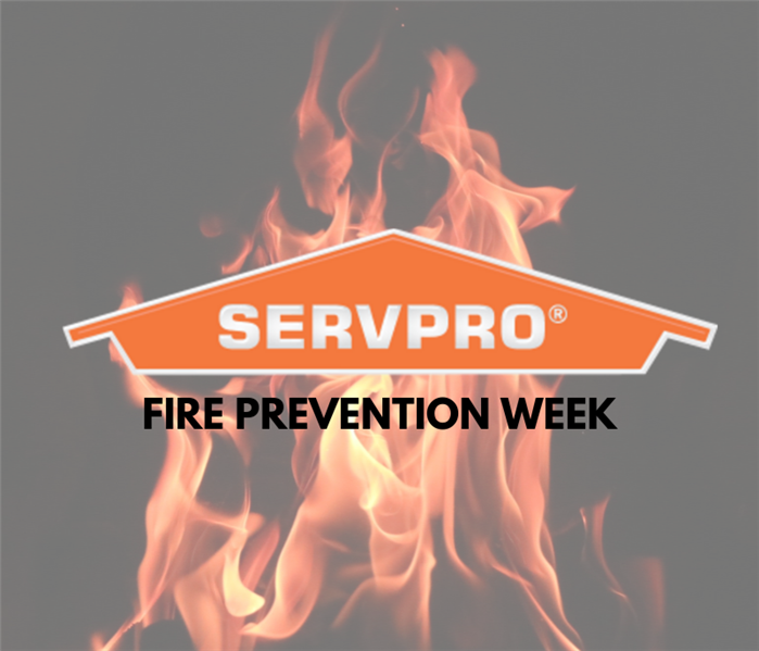 SERVPRO logo with Fire Prevention Week written out under logo with fire behind 